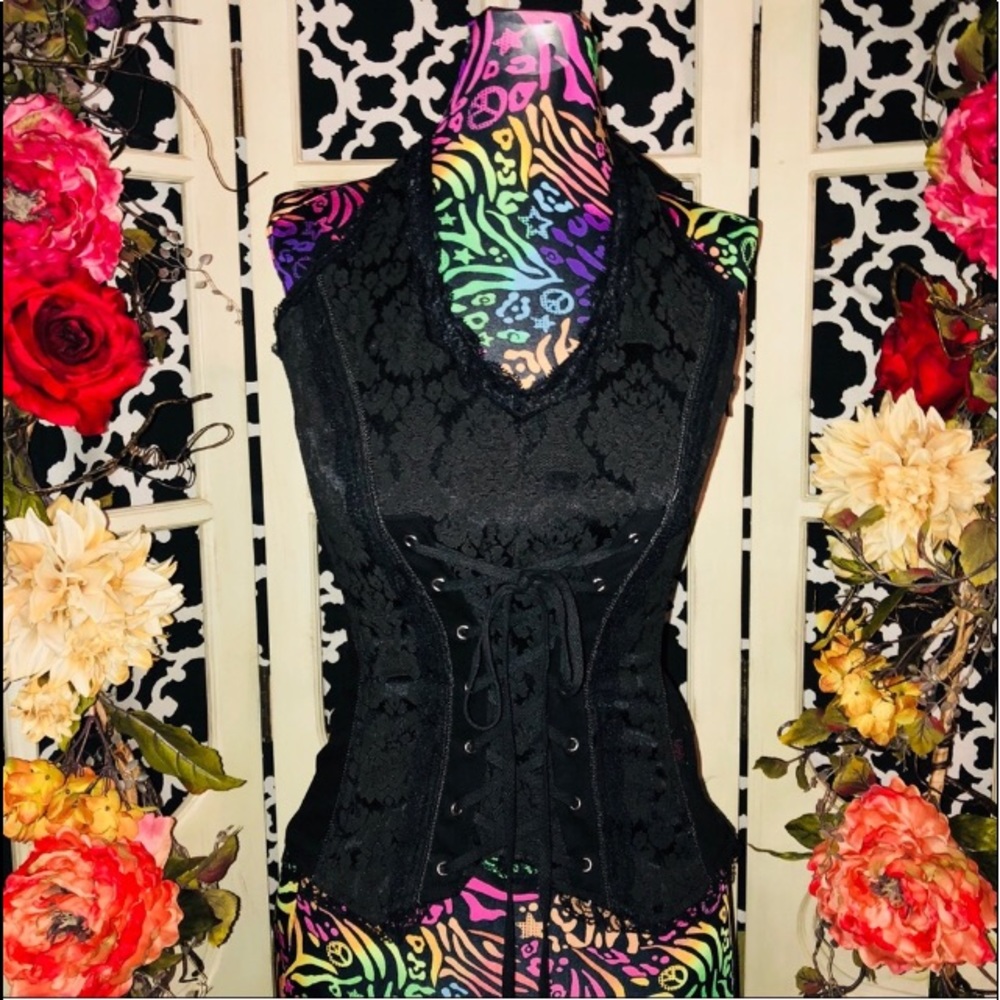 Tripp Brocade gothic vintage corset top witch 90s